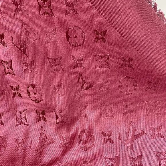 LOUIS VUITTON Shawl Monogram Purple -Scarf Silk Wool 463-081525 - Picture 5 of 8